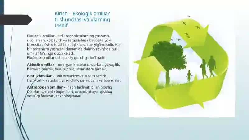 Turli ekologik omillarning tirik organizmlarga ta’sir etish mexanizmlari 3