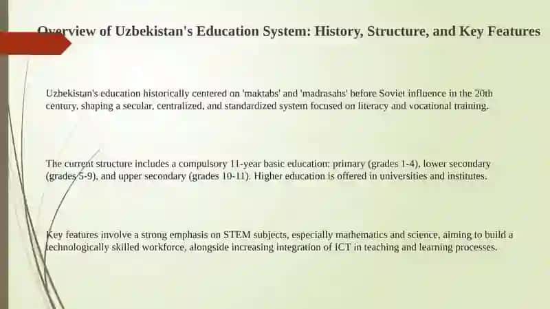 Overview of Uzbekistan's Education System 3