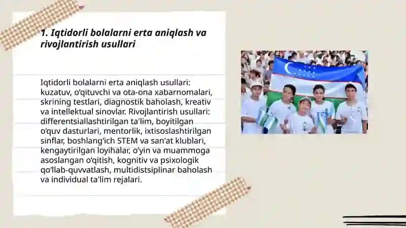 Pardaboyev Xusanning Kreativ Pedagogika fanidan bajargan slayd 3