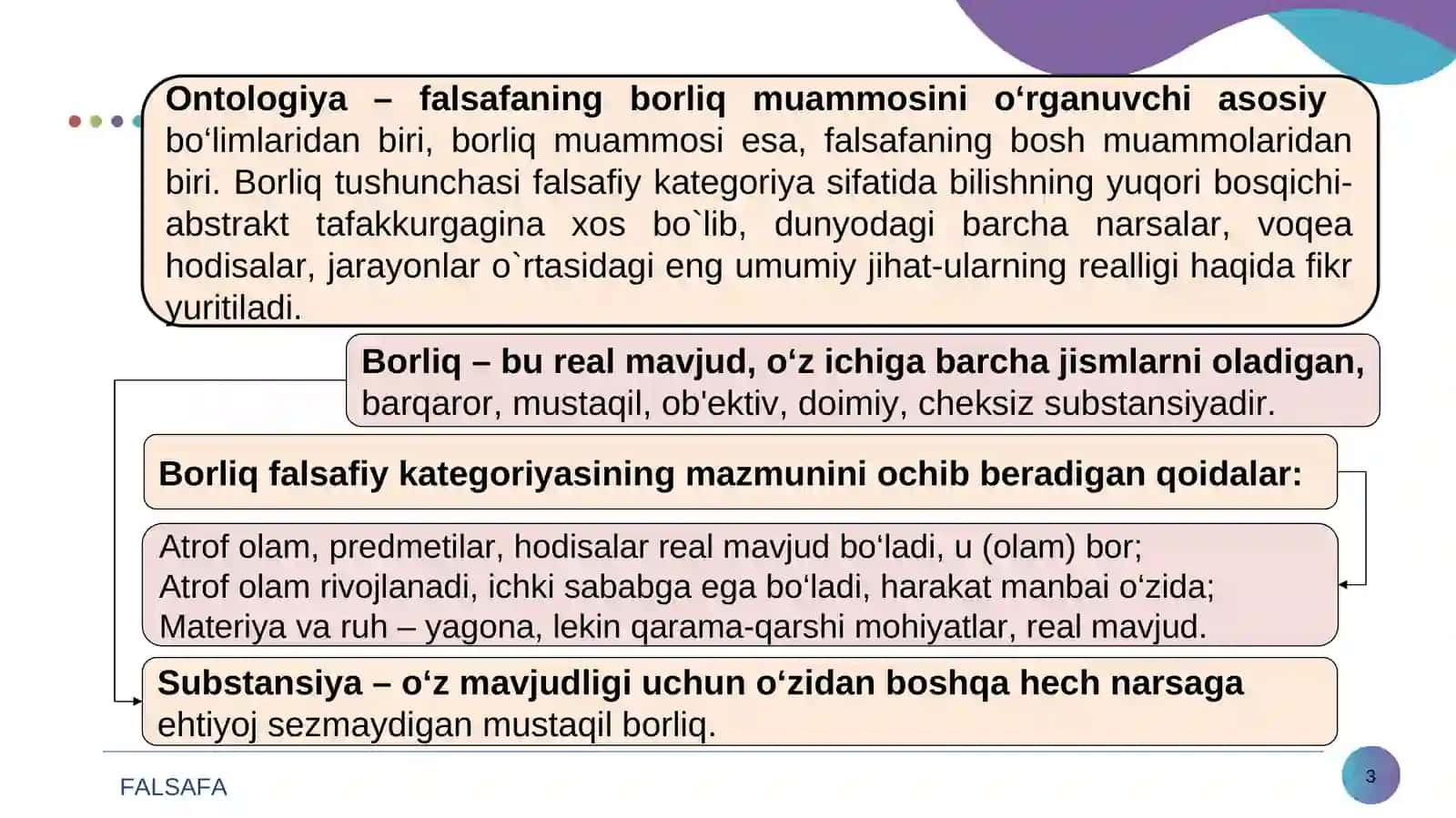 Borliq – Falsafa 3