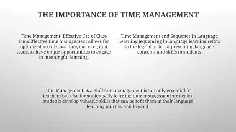 Time Management And Sequence In A Language Classroom 3