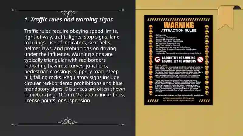 Traffic Rules and Warning Signs 3