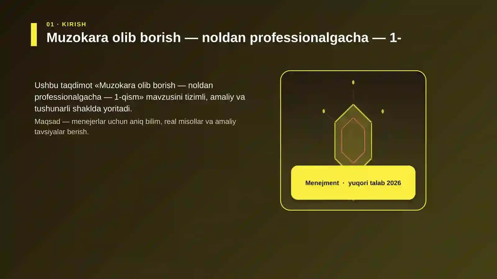 Muzokara olib borish — noldan professionalgacha — 1-qism 3