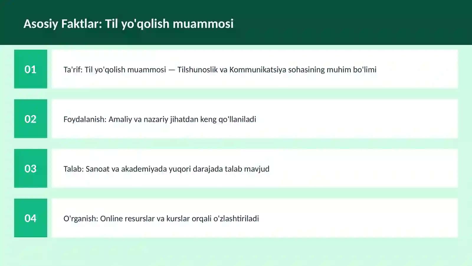 Til yo'qolish muammosi 3
