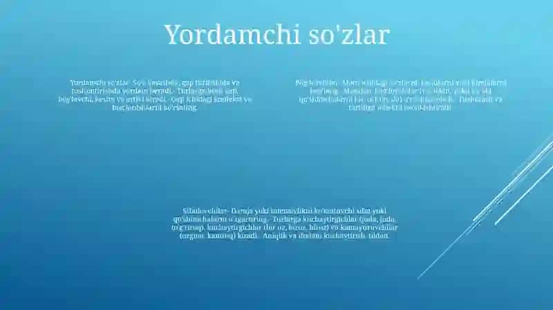 Yordamchi So'Zlar 3