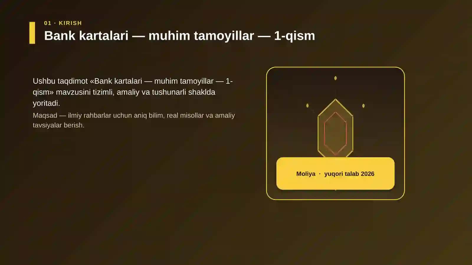 Bank kartalari — muhim tamoyillar — 1-qism 3