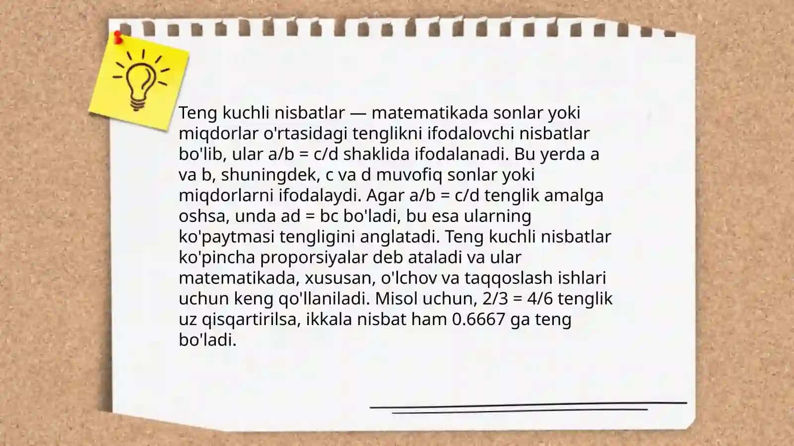 Teng kuchli nisbatlar 3
