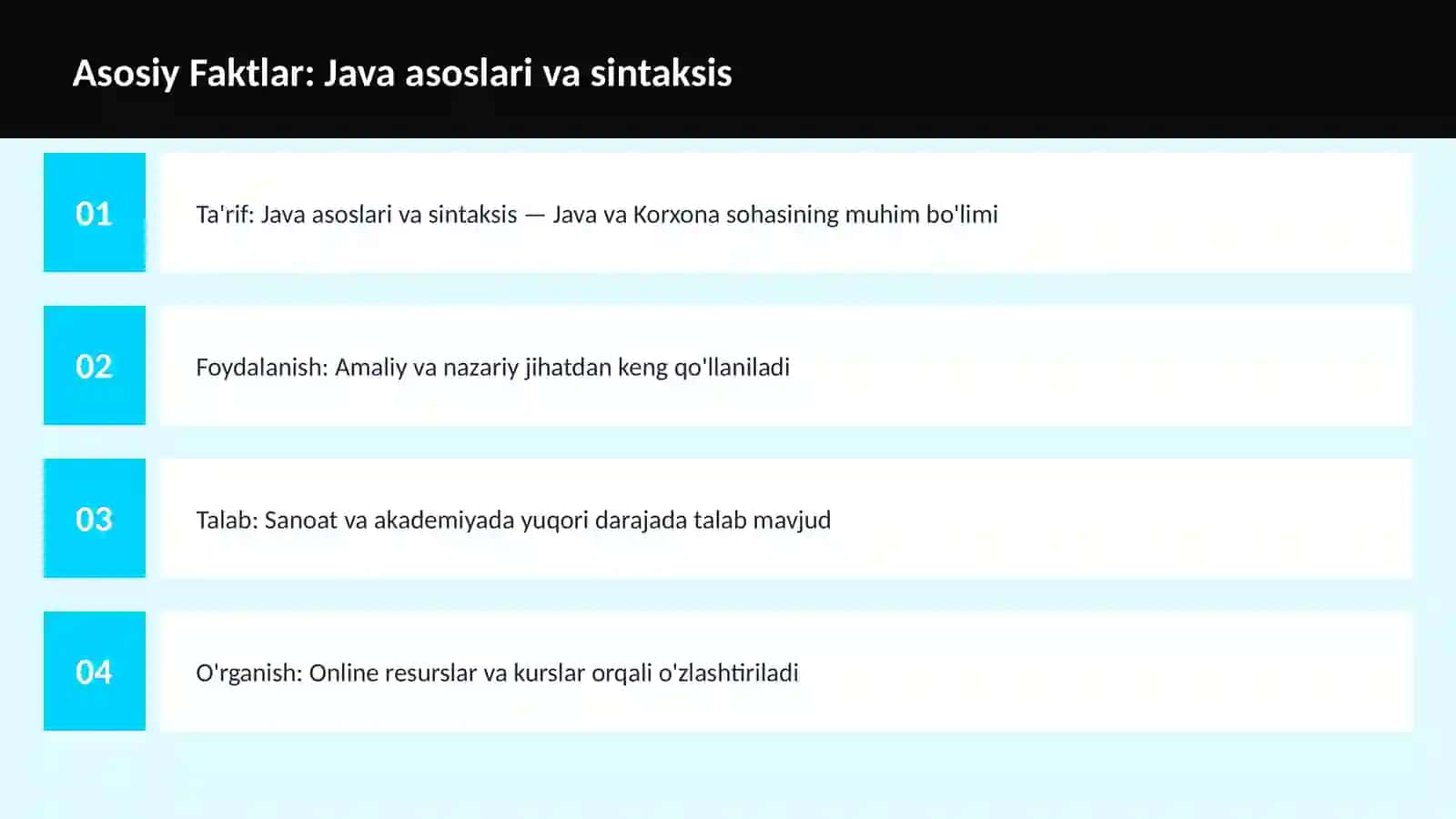 DASTURLASH | JAVA VA KORXONA 3