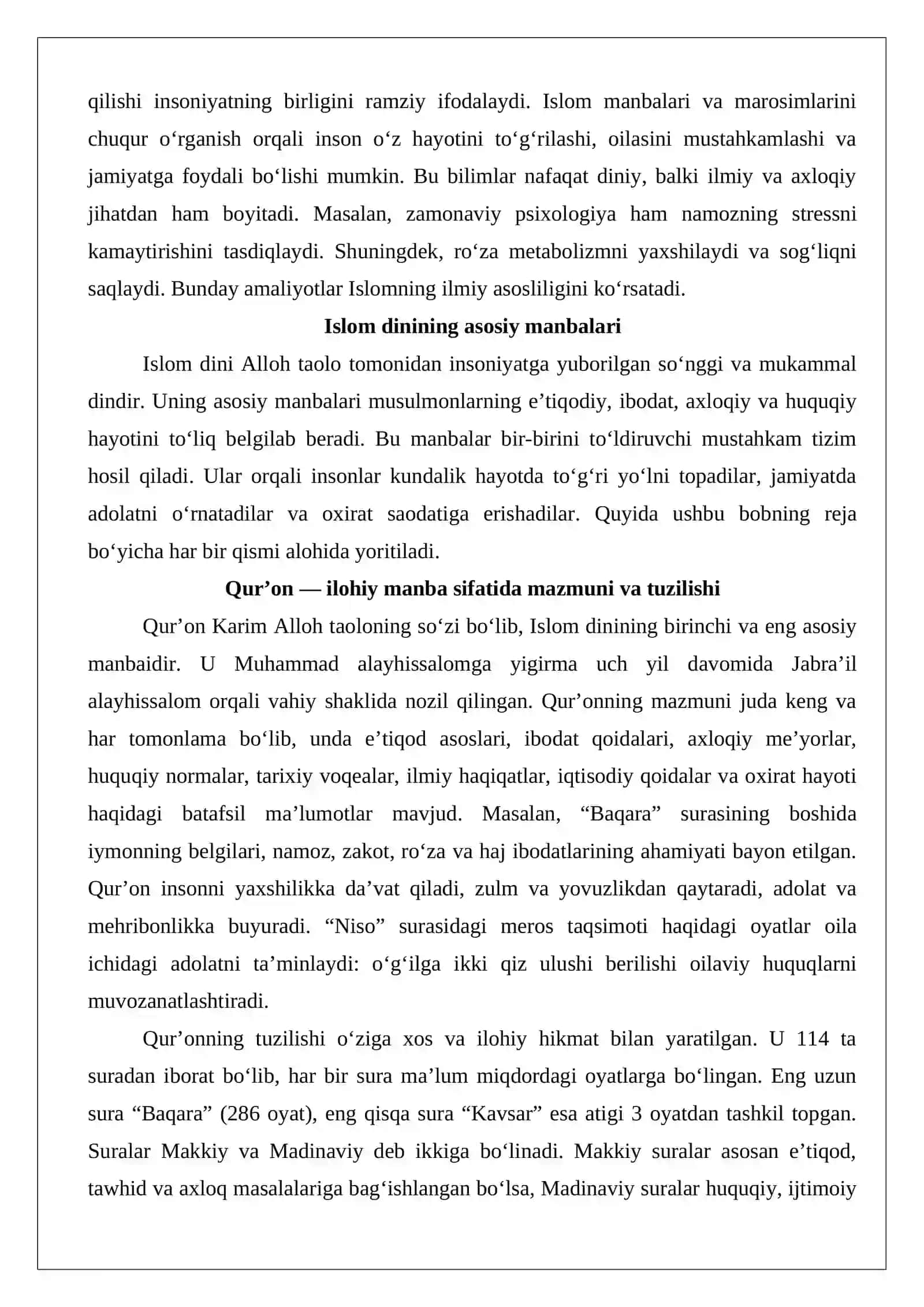 Islom manbalari va marosimlari 3