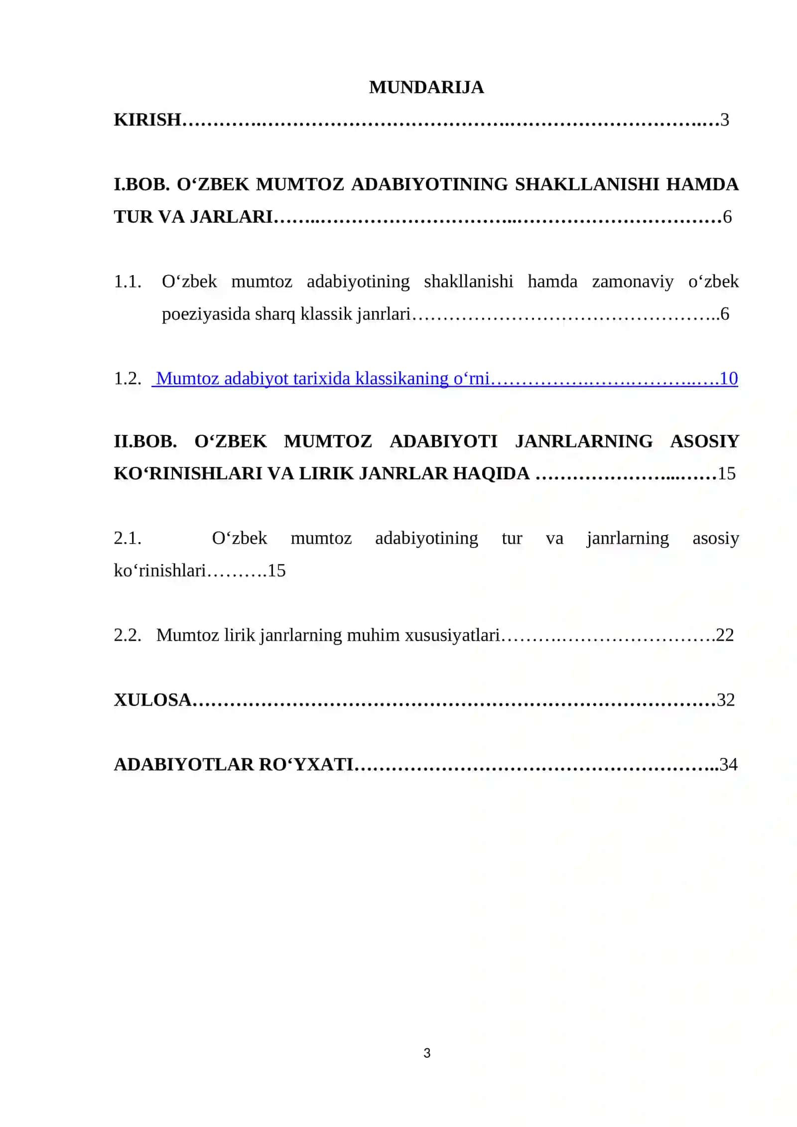 O‘zbek mumtoz adabiyotining tur va janrlari 3