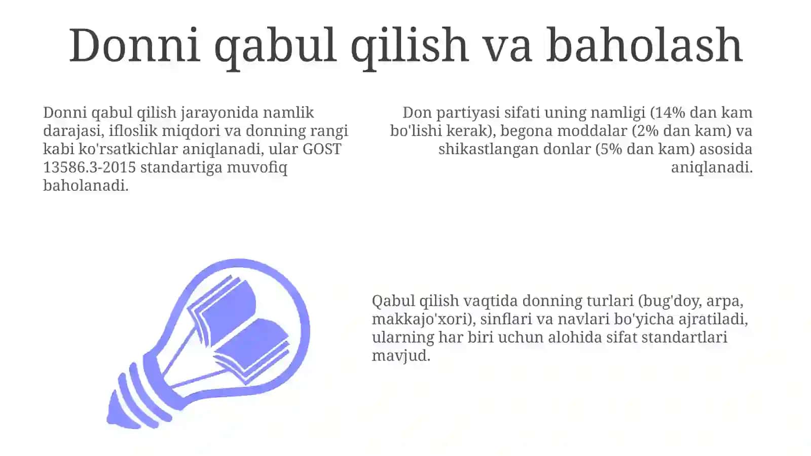 Don tortish bo'limiga donni tayyorlash va tozalashning texnologik jarayonlarni tuzish 3