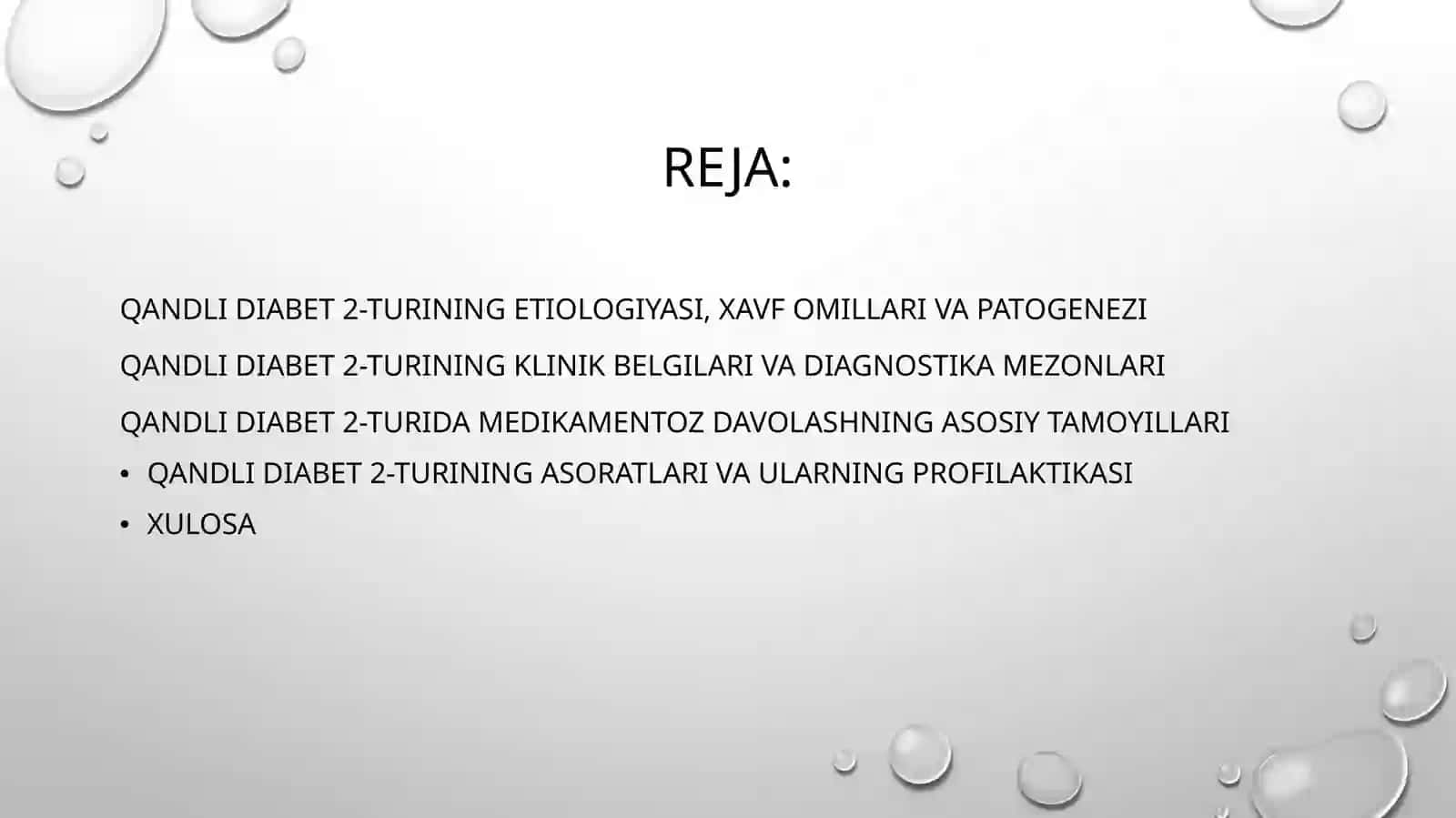 Qandli diabet II tur 3