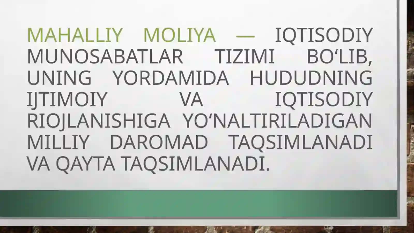 Mahalliy Moliya 3