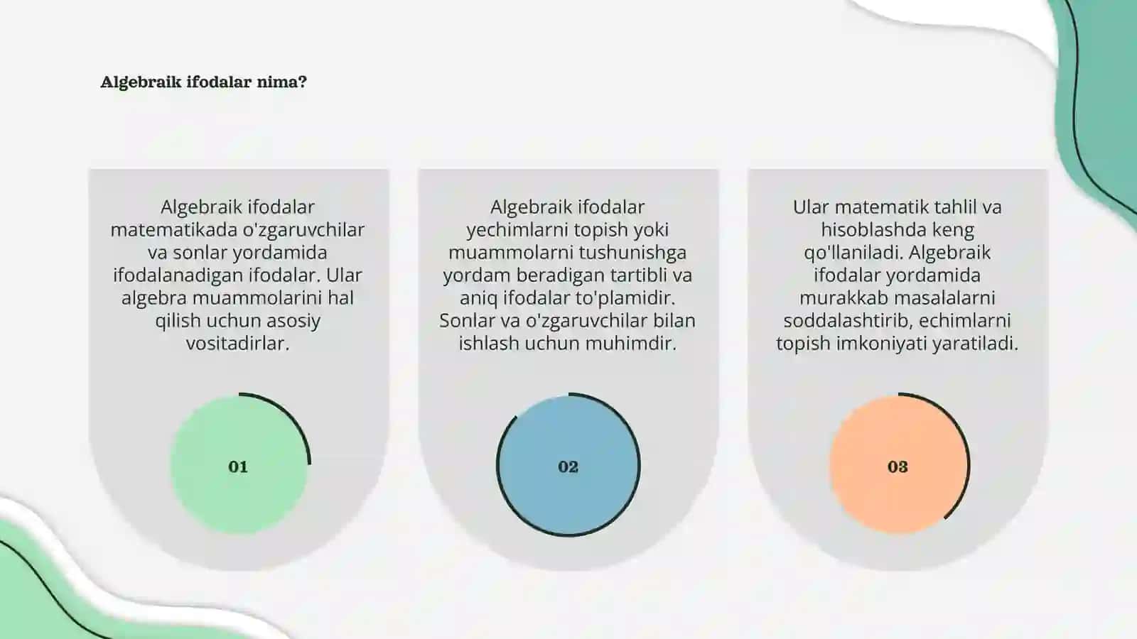 Algebraik ifodalar 3