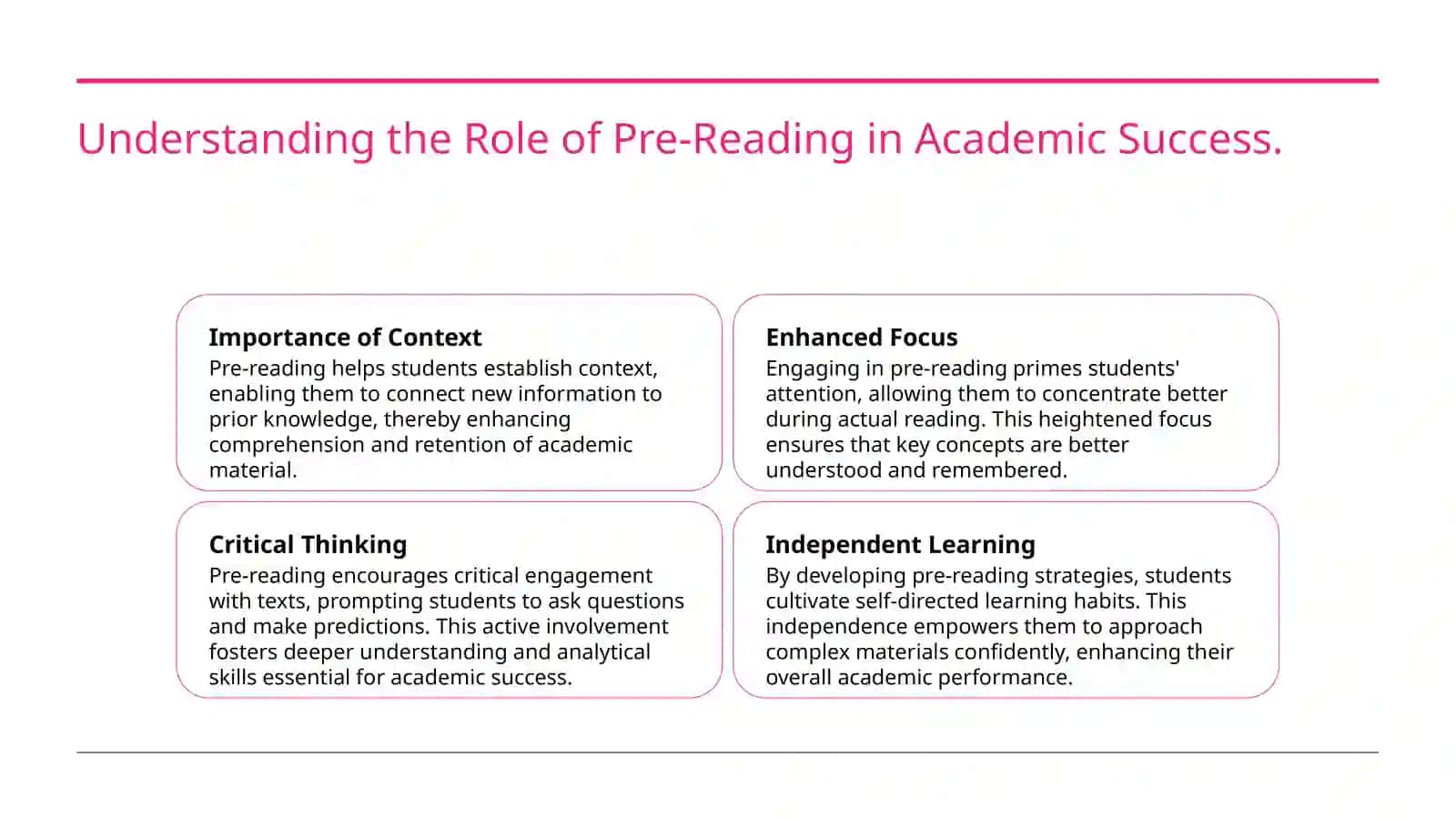 Importance of pre reading 3