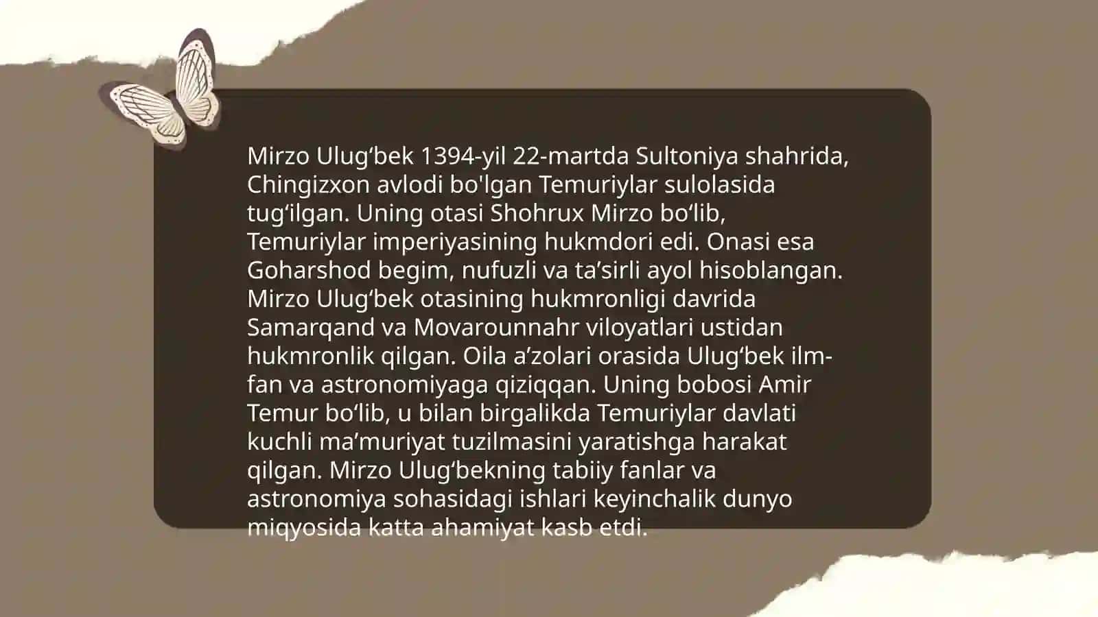 Mirzo Ulugʻbek hayoti 3