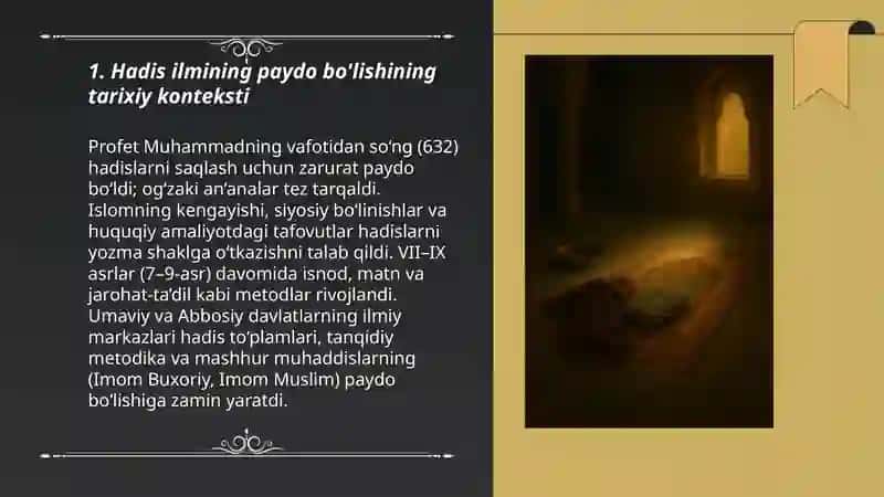 Hadis ilmining paydo bòlishi 3