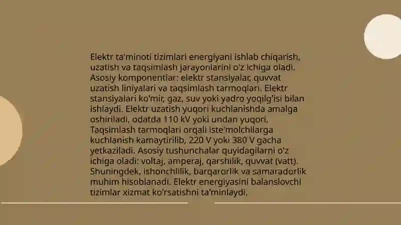 Elektr ta'minoti tizimining ishonchliligi hisoblash usuli 3