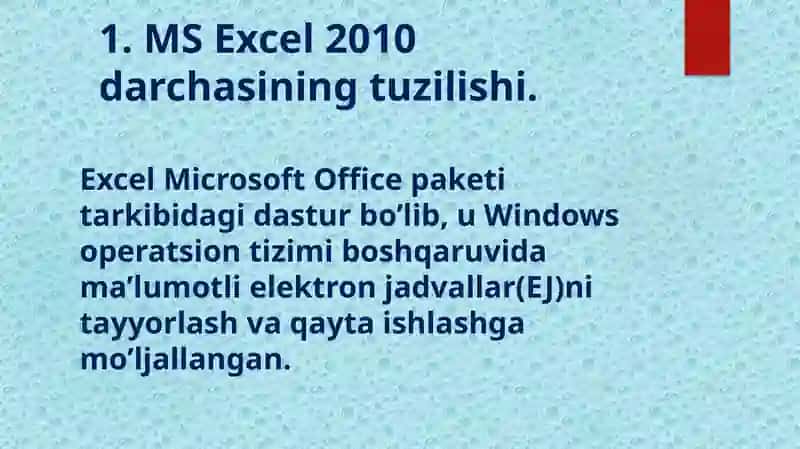 MS Excel 2010 3