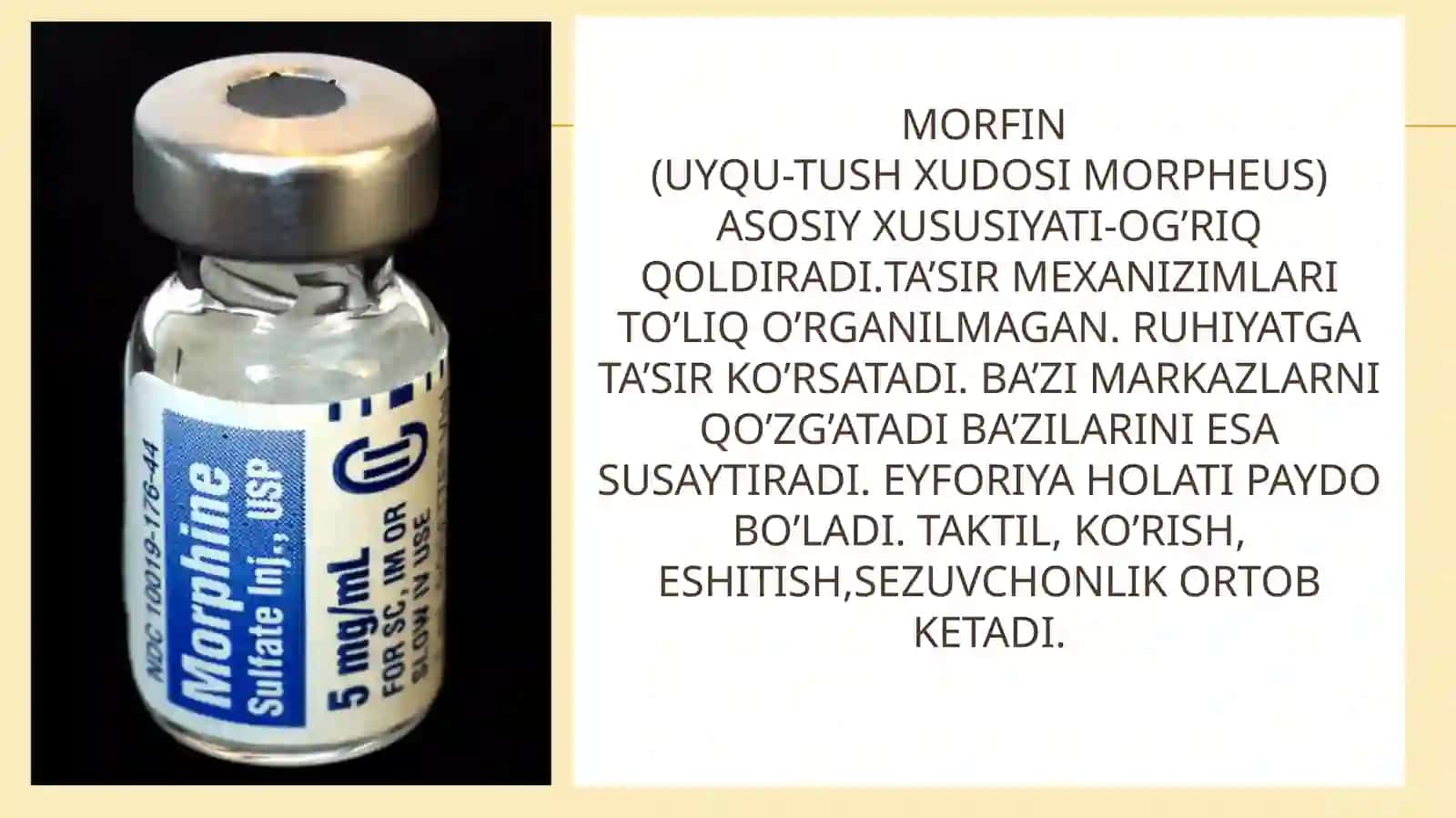 Analgetiklar Narkomaniya va uning asoratlari 3