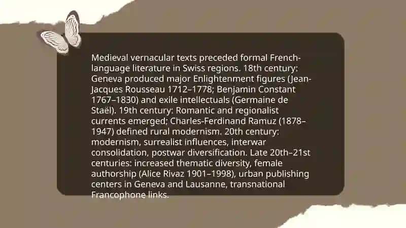 La littérature Francophone de Suisse 3