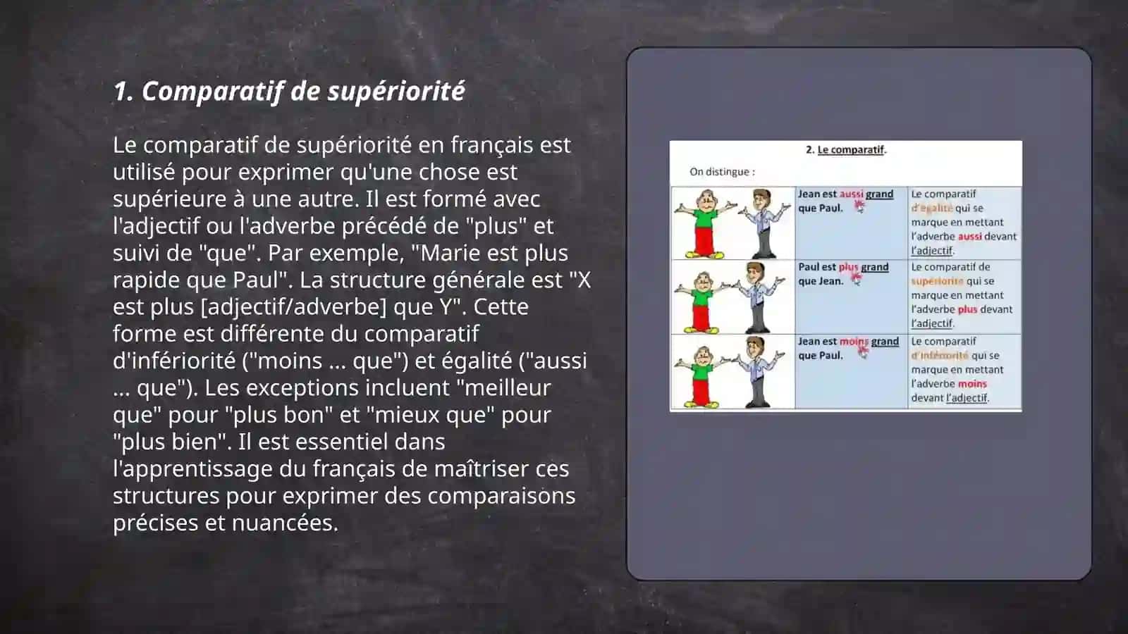 Degrés de comparaison des adjectifs 3