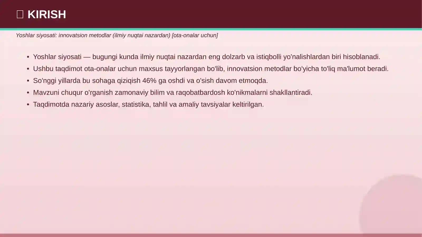 YOSHLAR SIYOSATI Innovatsion metodlar 3