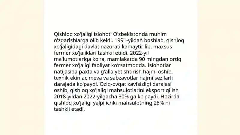Qishloq xo'jaligi islohoti 3