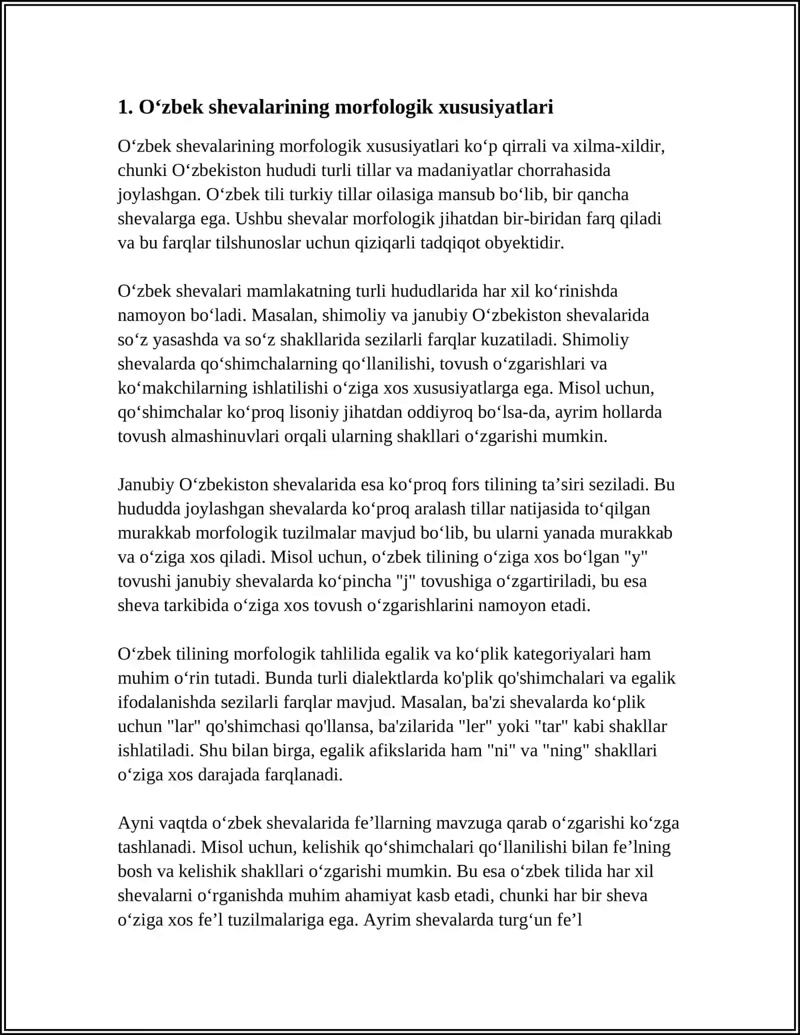 Oʻzbek Shevalarining Grammatik Xususiyatlari 3