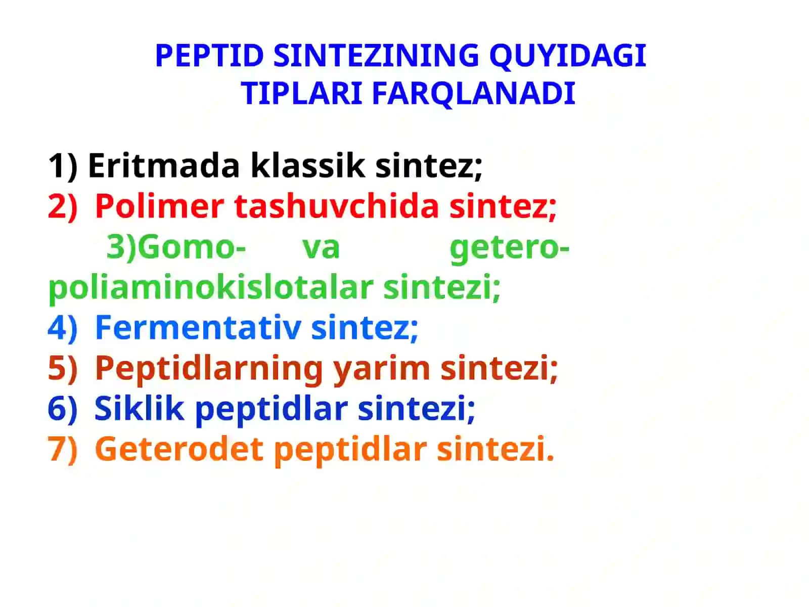 Peptid  sintezi 3