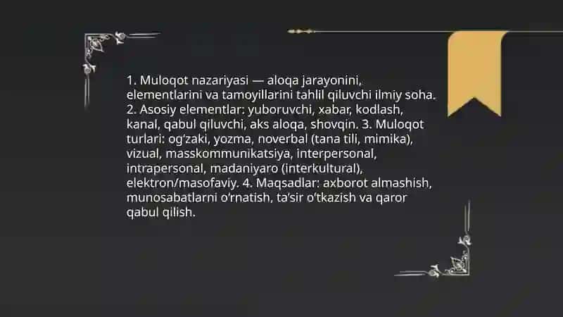 Muloqot va kommunikatsiya 3