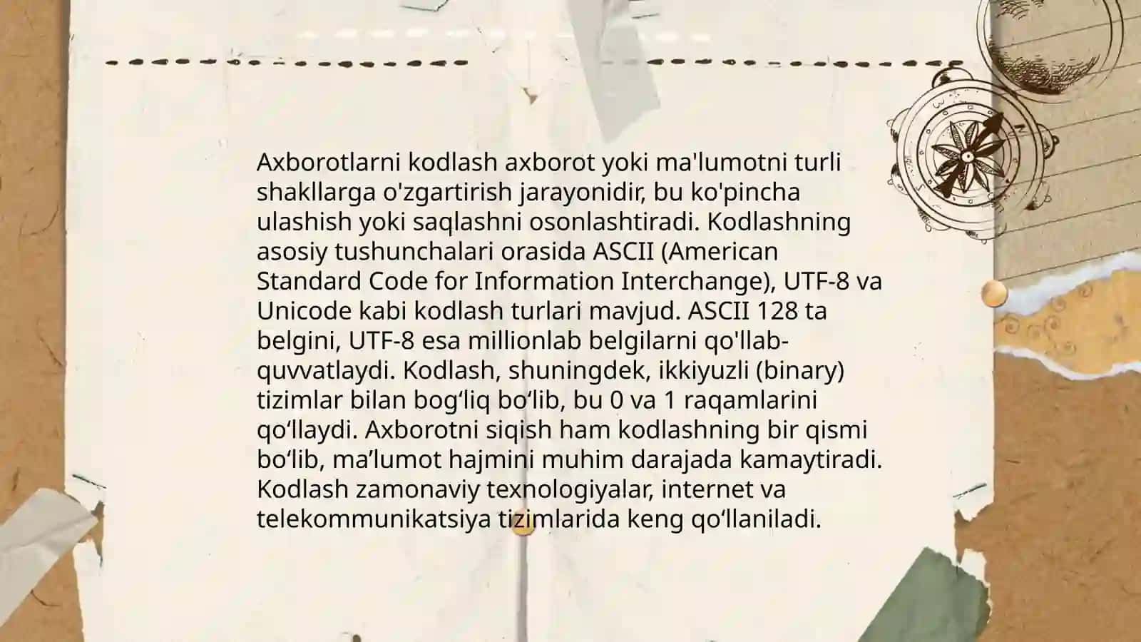 Axborotlarni kodlash algaritimi 3