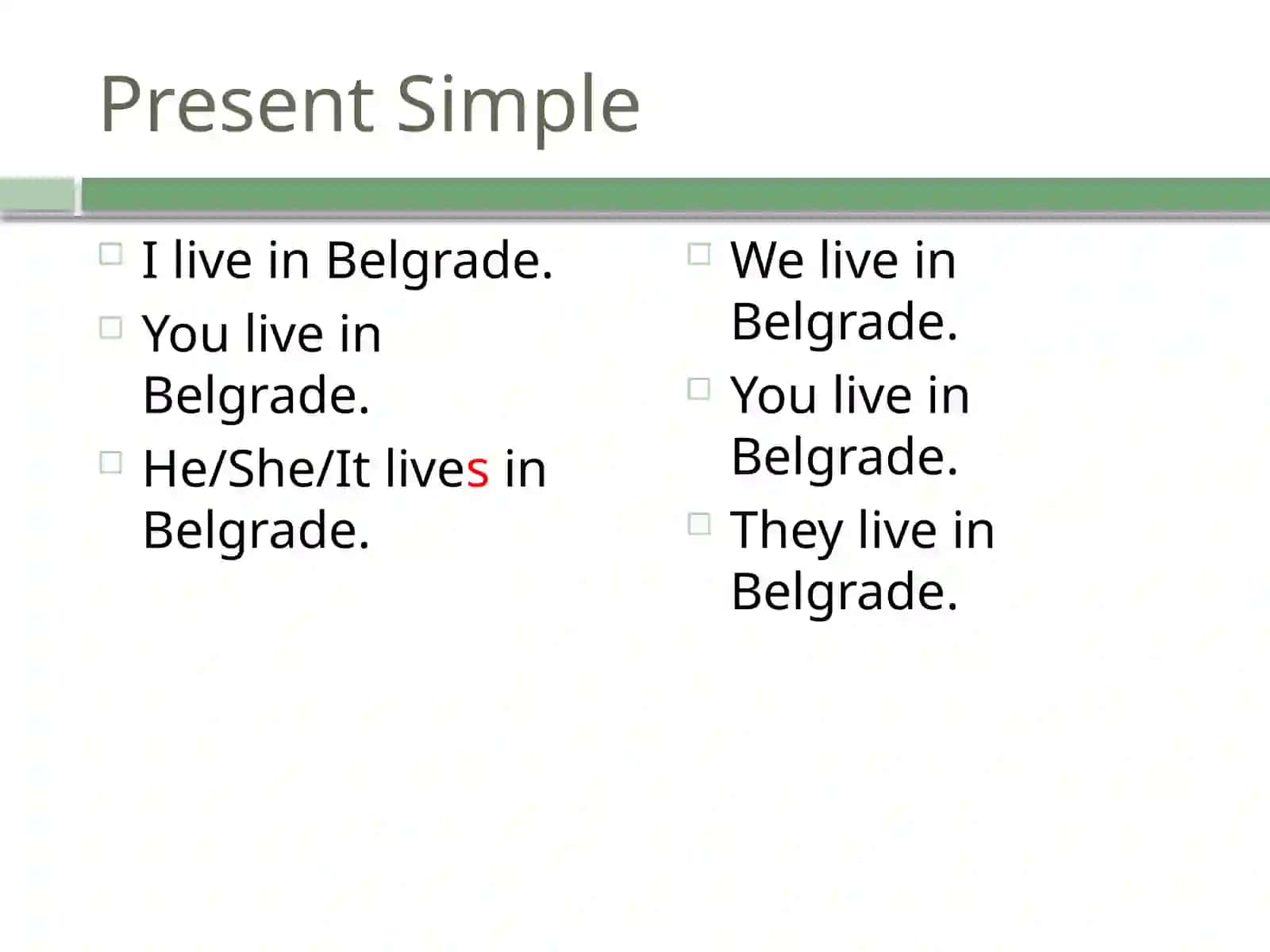 Present Tenses 3