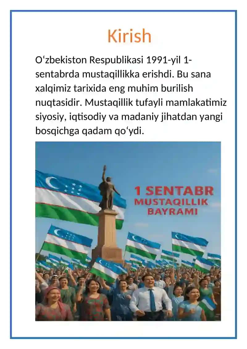 Oʻzbekiston Respublikasi Tarixi 3