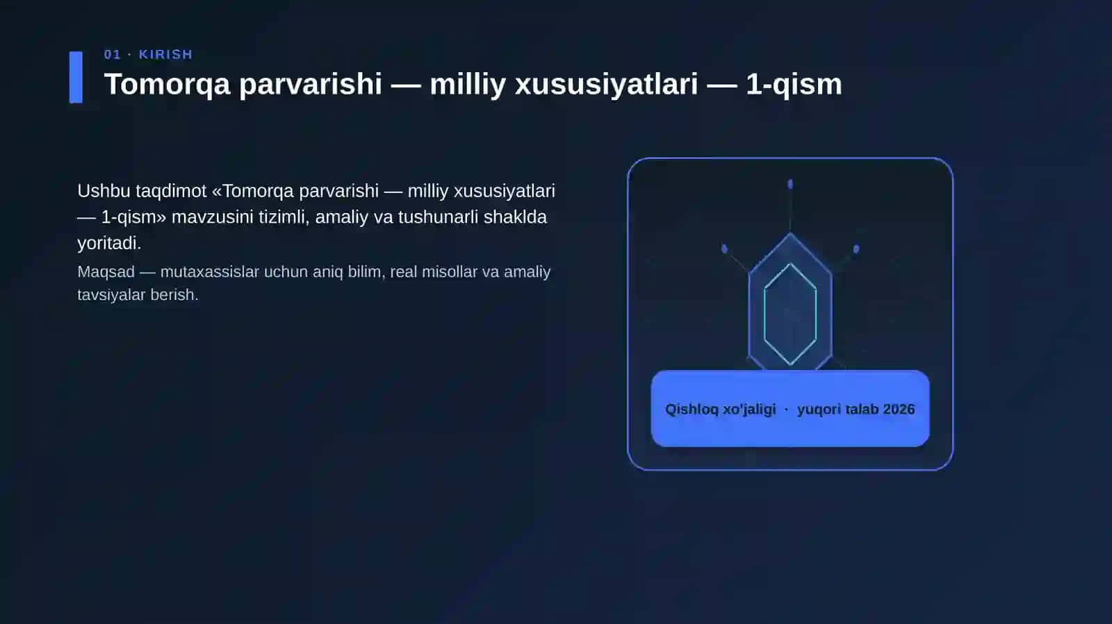 Tomorqa parvarishi — milliy xususiyatlari — 1-qism 3