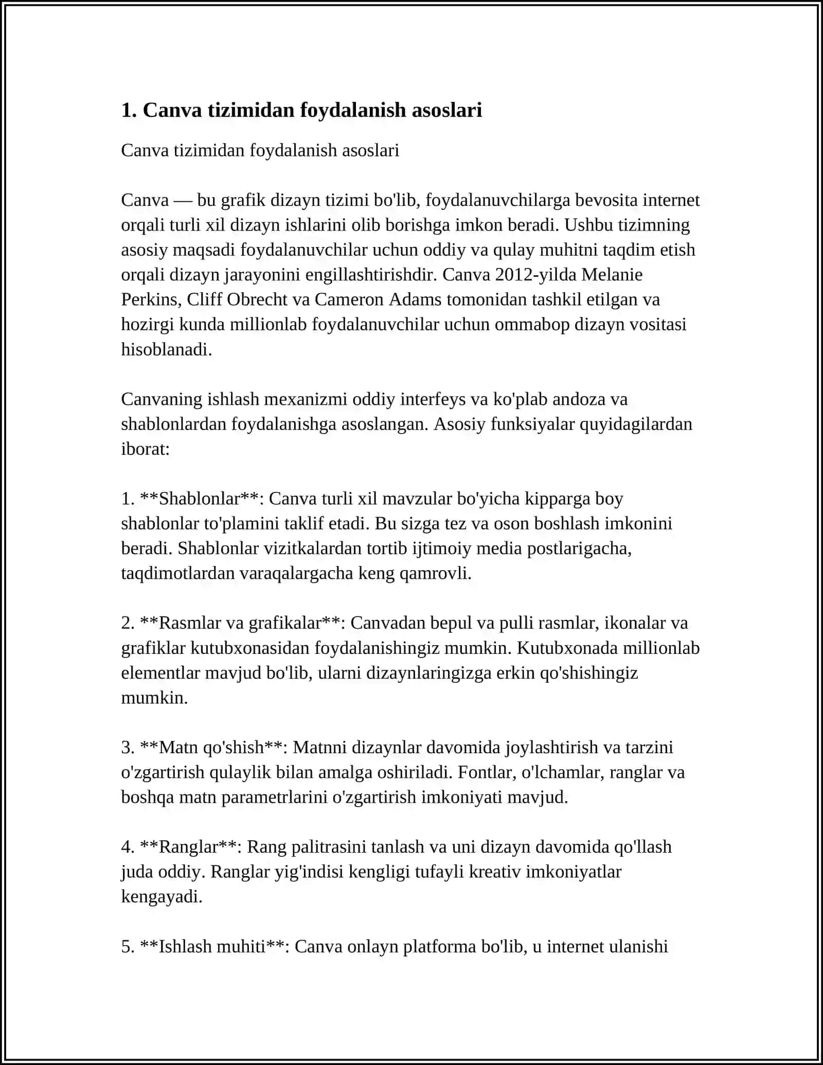 CANVA TIZIMIDAGI SHABLONLAR ASOSIDA TASHRIF QOGʻOZLARI VA TAKLIFNOMALAR YARATISH 3