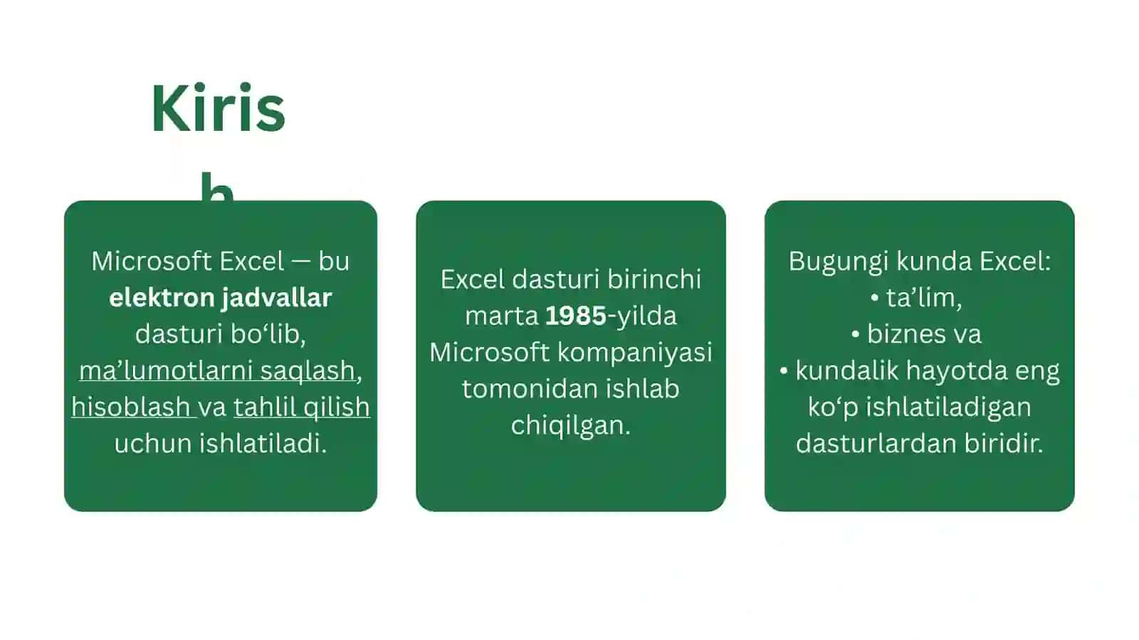 Microsft excel va uning vazifalari 3