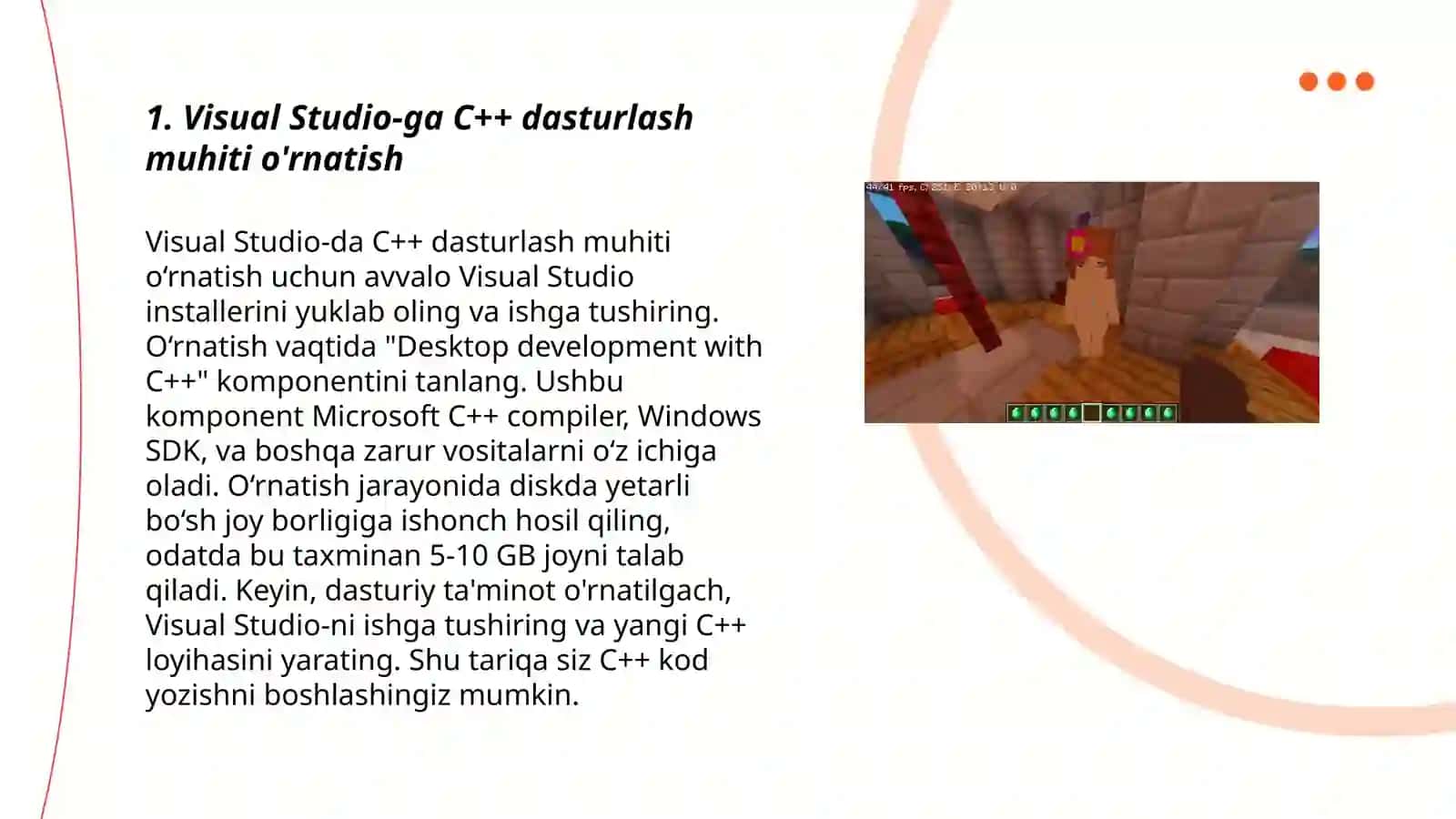 Visual Studio va Kod Blocksda C++ ni O'rnating 3