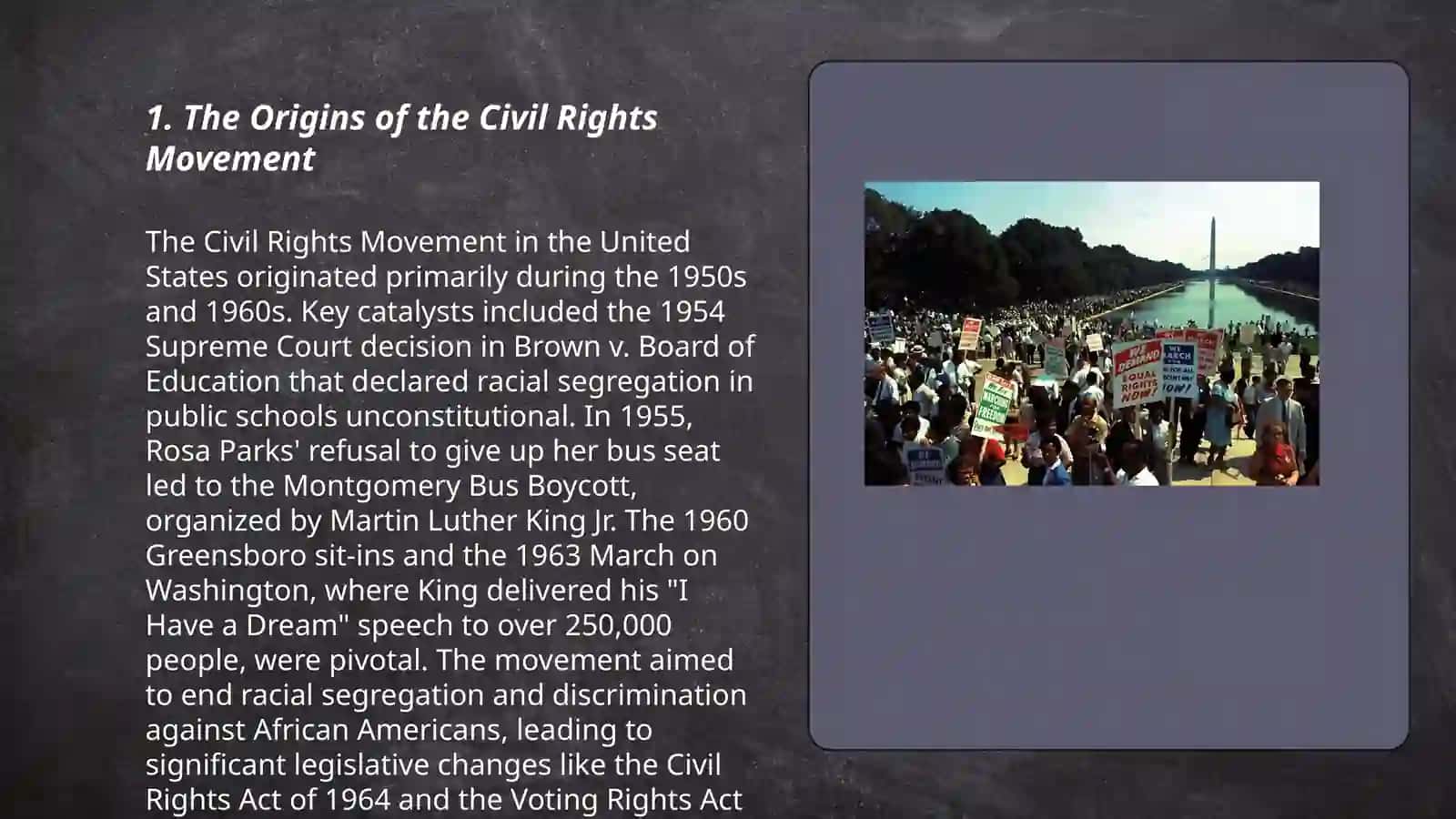 The civil rights movement in the USA 3