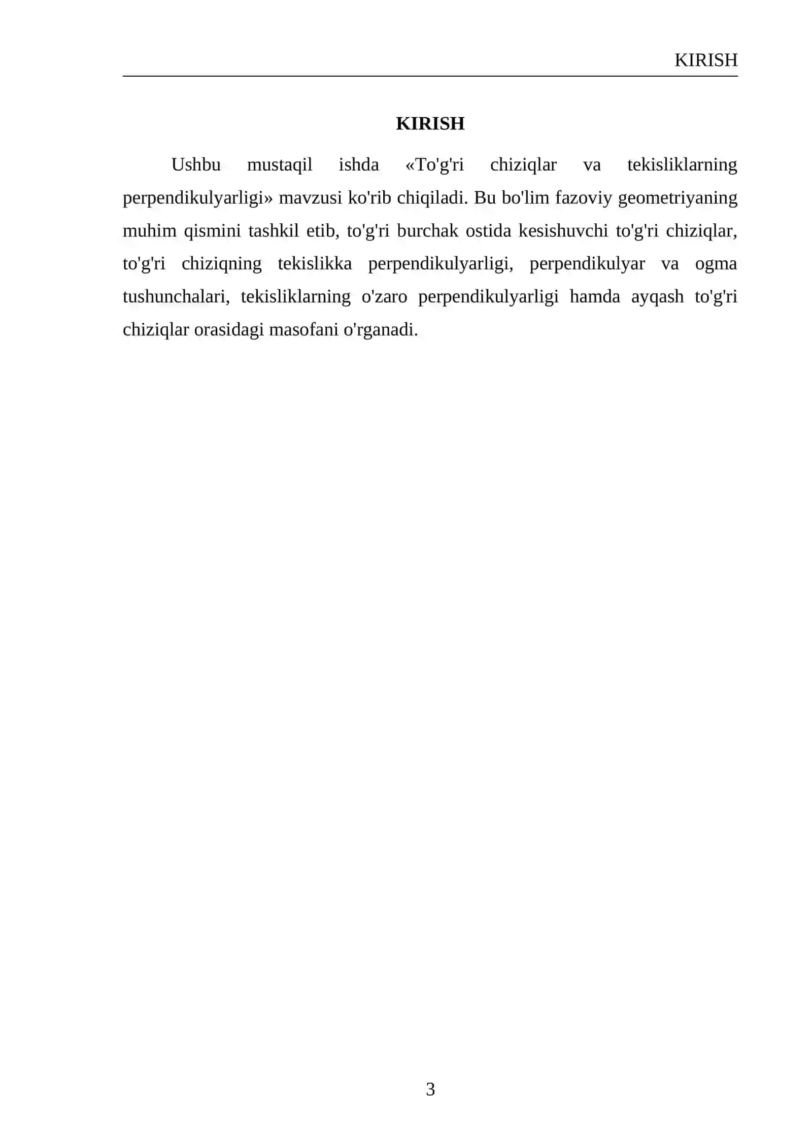 To'g'ri chiziqlar va tekisliklarning perpendikulyarligi 3