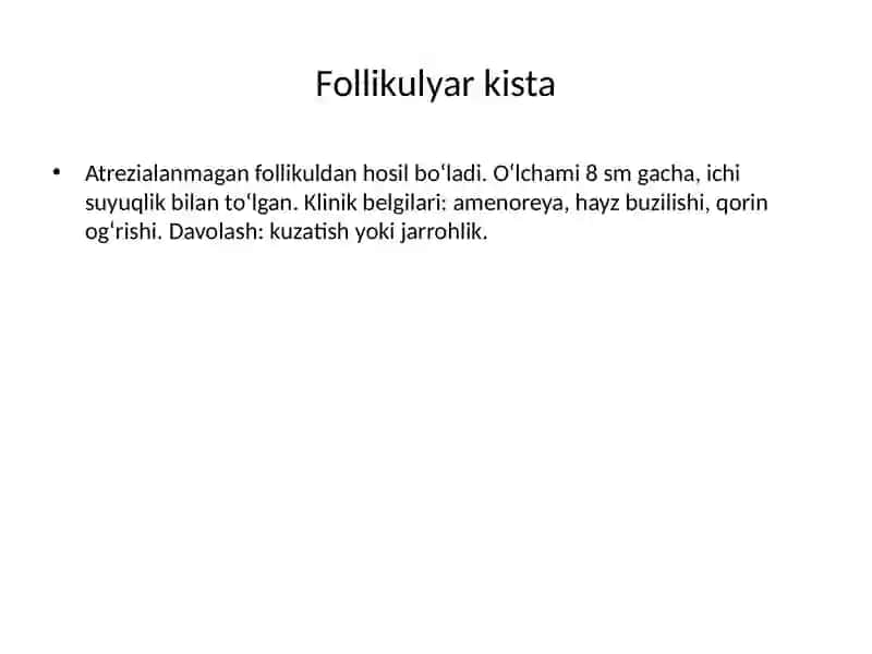 Tuxumdonning xavfli va xavfsiz o‘smalari 3