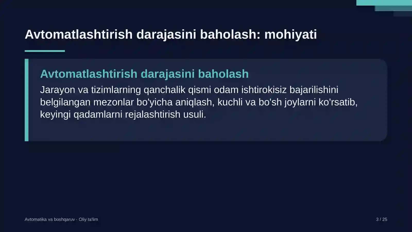 Koll-markazlarda avtomatlashtirish darajasini baholash 3