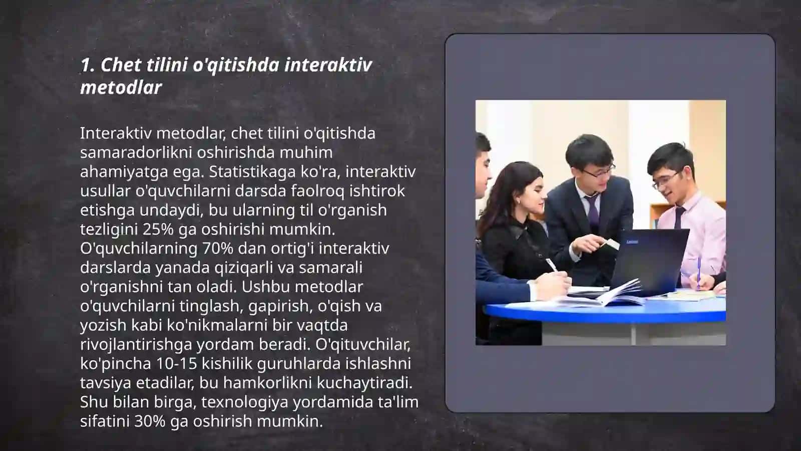 Chet tilini o'qitishda interaktiv metodlar 3