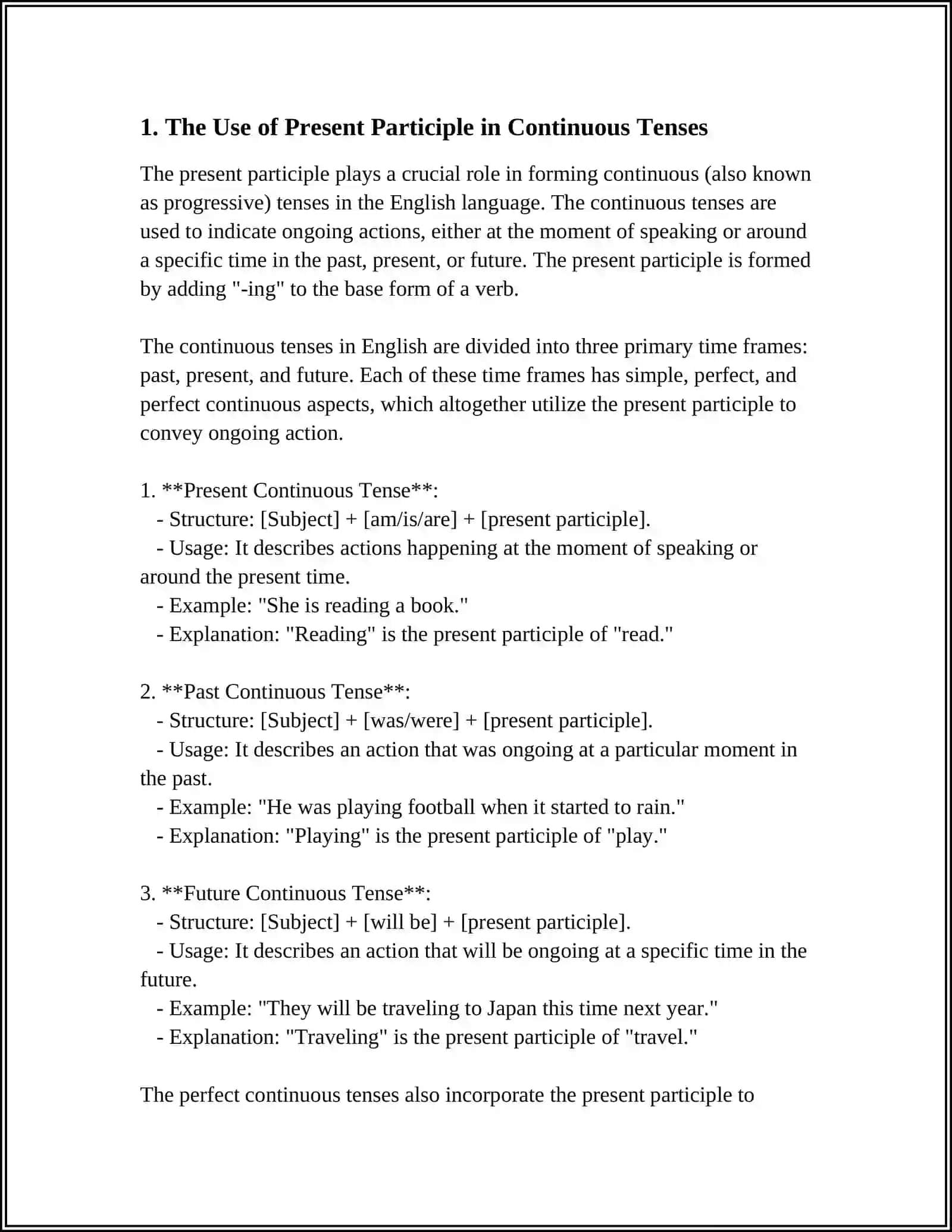 PRESENT PARTICIPLE 3