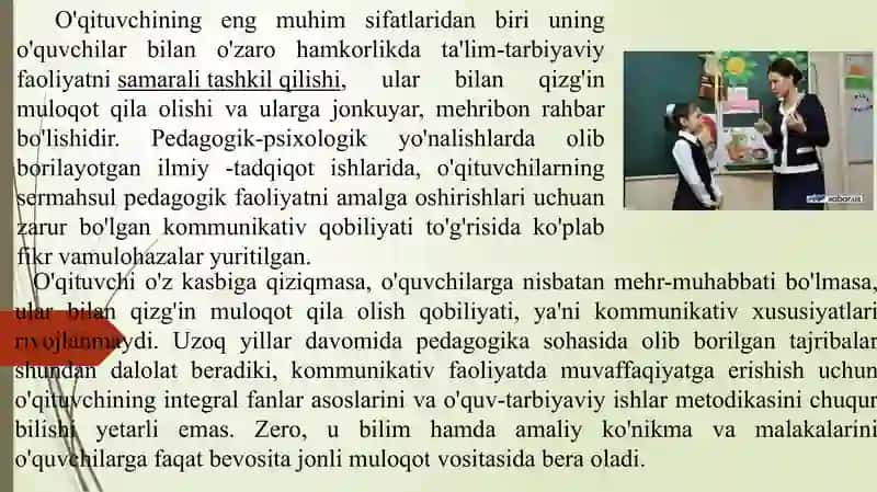 O’qtuvchining kasbiy faoliyatida muloqot tizim 3