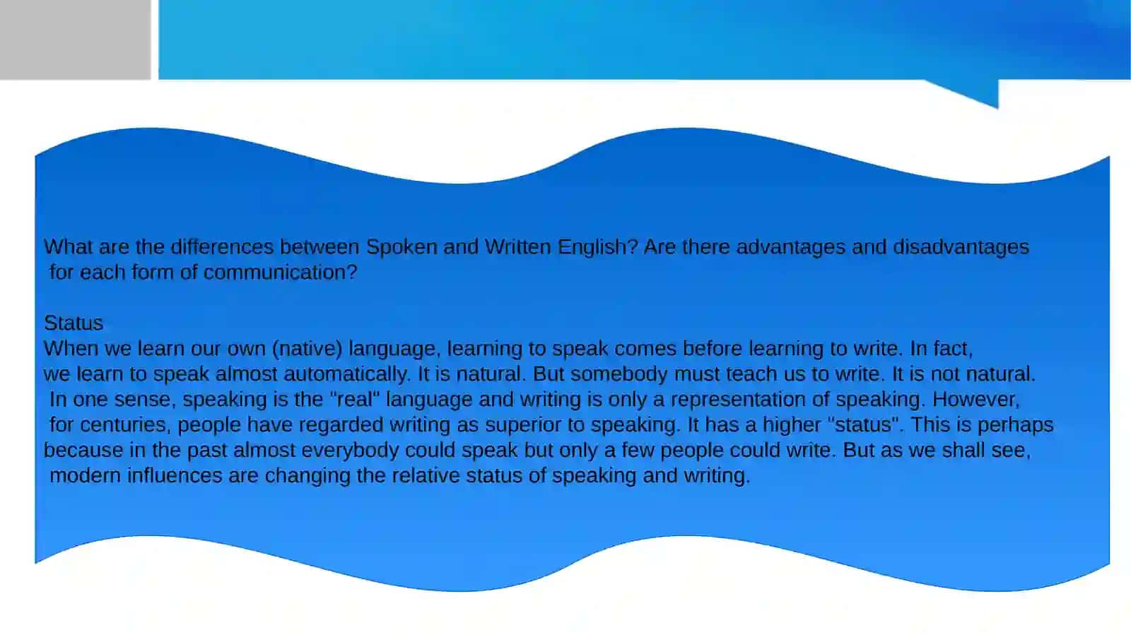 Speaking and writing 3