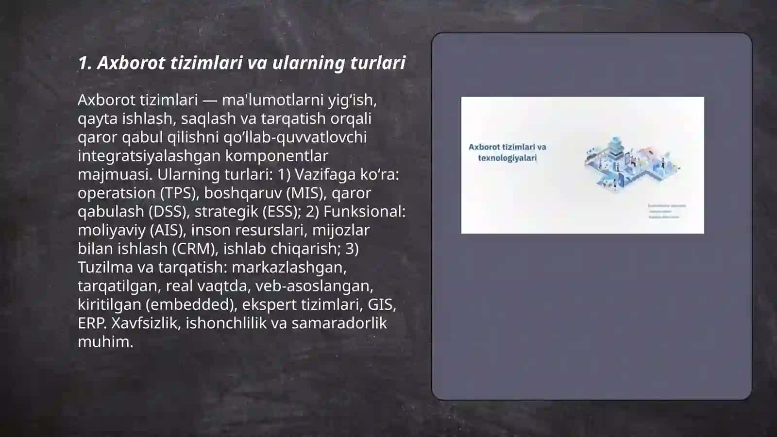 Axborot tizimlari 3