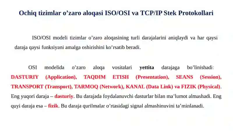 ISO/OSI modeli 3