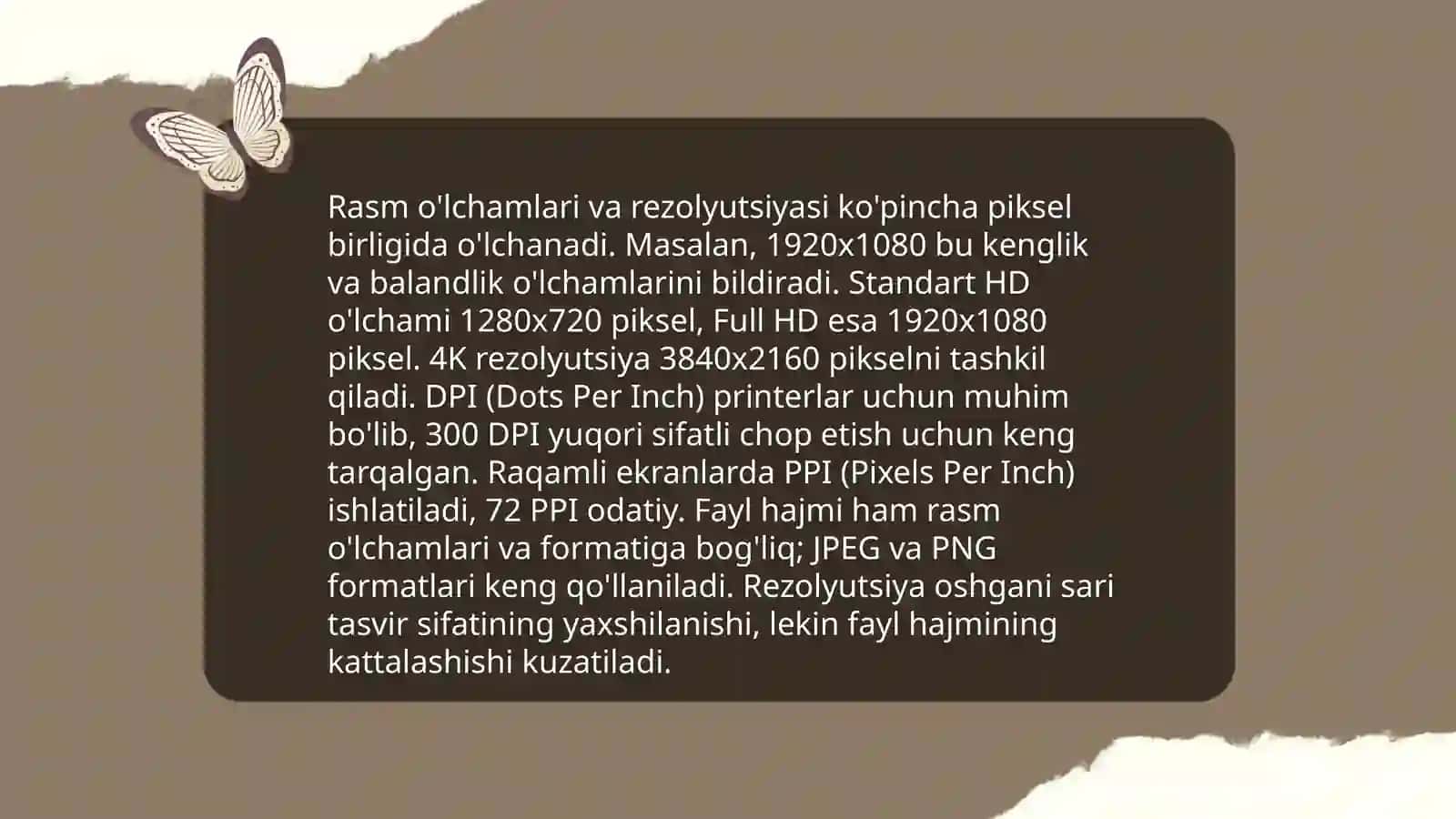 Rasm o'lchamlari va rezolyutsiyasi 3