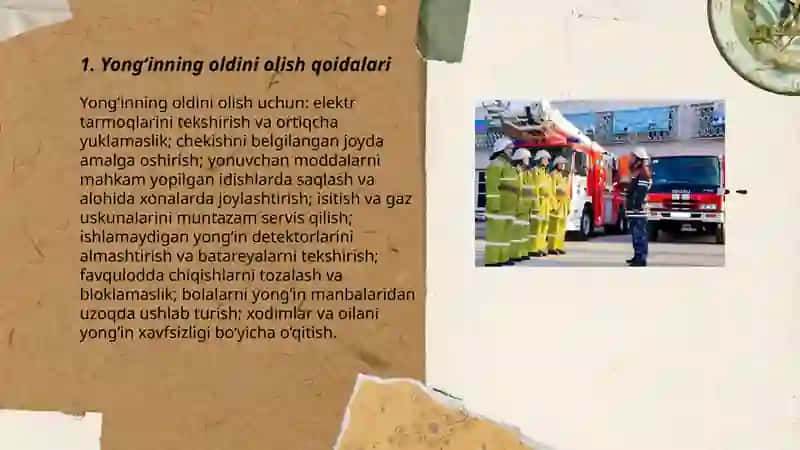Yongʻin xavfsizligi qoidalari 3